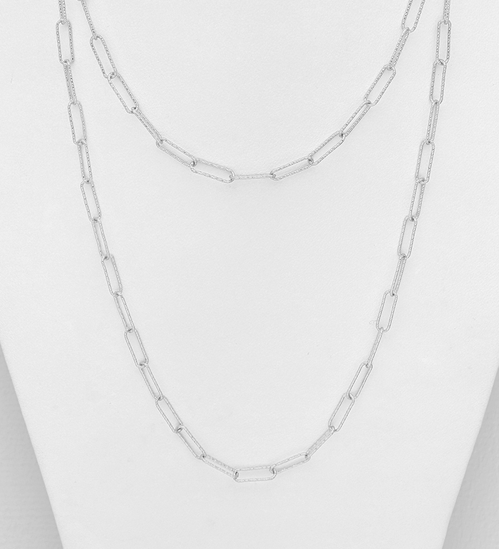 Italian Delight - Wholesale 925 Sterling Silver Links Necklace, 3 mm Wide, Made in Italy - SKU #706-31477A