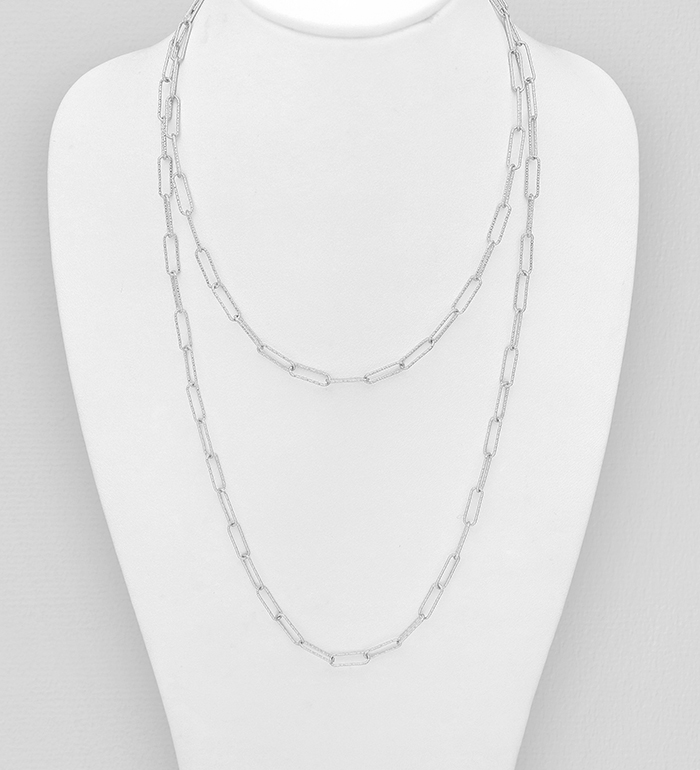 Italian Delight - Wholesale 925 Sterling Silver Links Necklace, 3 mm Wide, Made in Italy - SKU #706-31477A