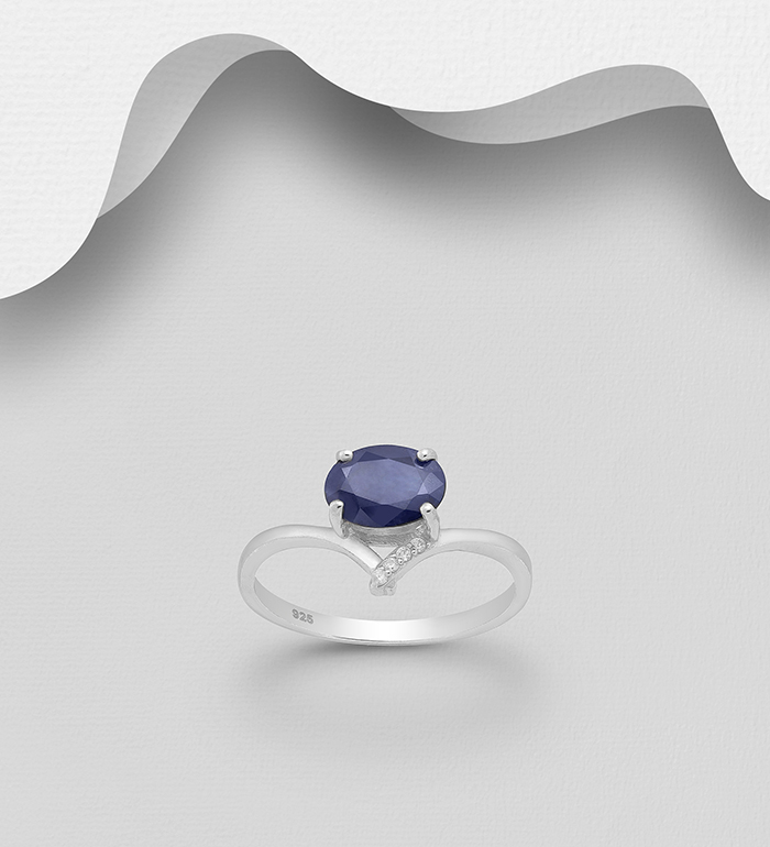 Wholesale 925 Sterling Silver Ring, Decorated with CZ Simulated Diamonds and Various Gemstones - SKU #883-7180