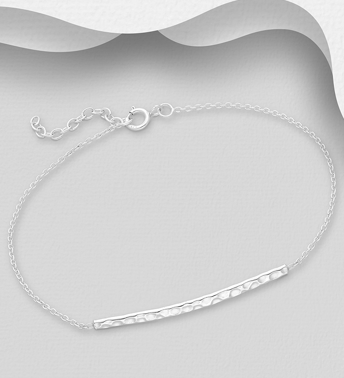 Wholesale 925 Sterling Silver Hammered Bracelet - SKU #706-31608