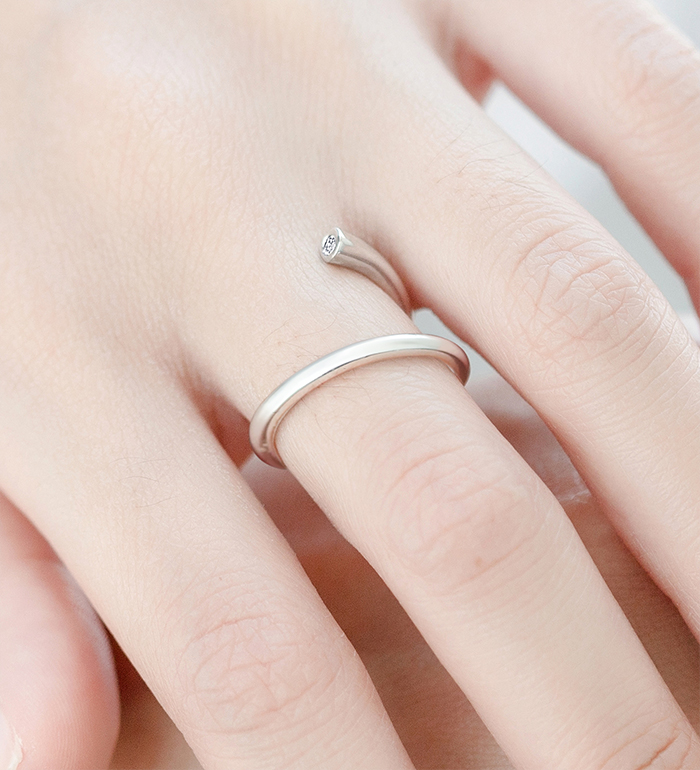 Wholesale 925 Sterling Silver Adjustable Ring, Decorated with CZ Simulated Diamonds - SKU #1063-2934
