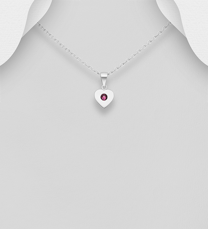 Sparkle by 7K - Wholesale 925 Sterling Silver Heart Pendant, Decorated with Various Fine Austrian Crystals - SKU #1583-540