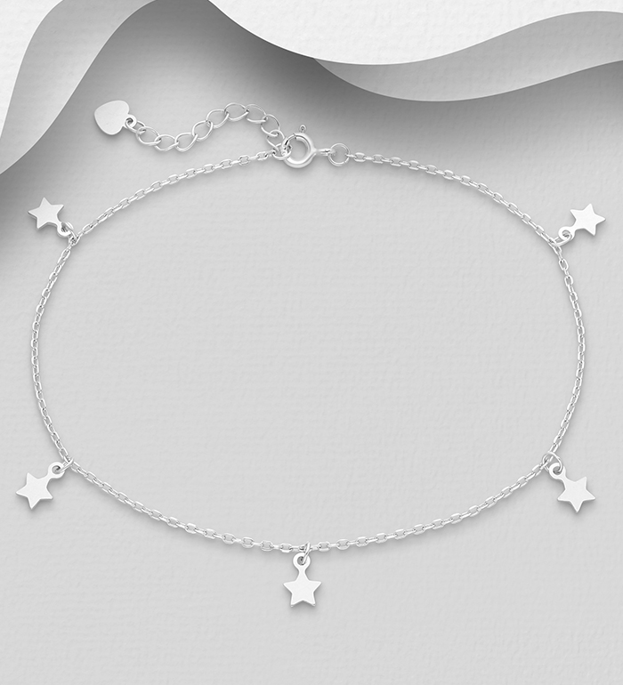 Wholesale 925 Sterling Silver Star Anklet - SKU #1562-408
