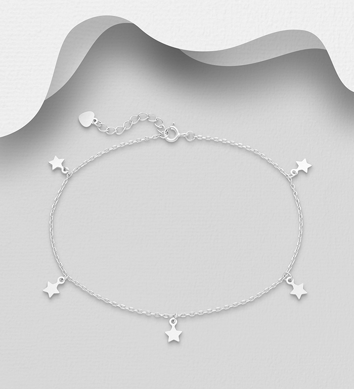 Wholesale 925 Sterling Silver Star Anklet - SKU #1562-408