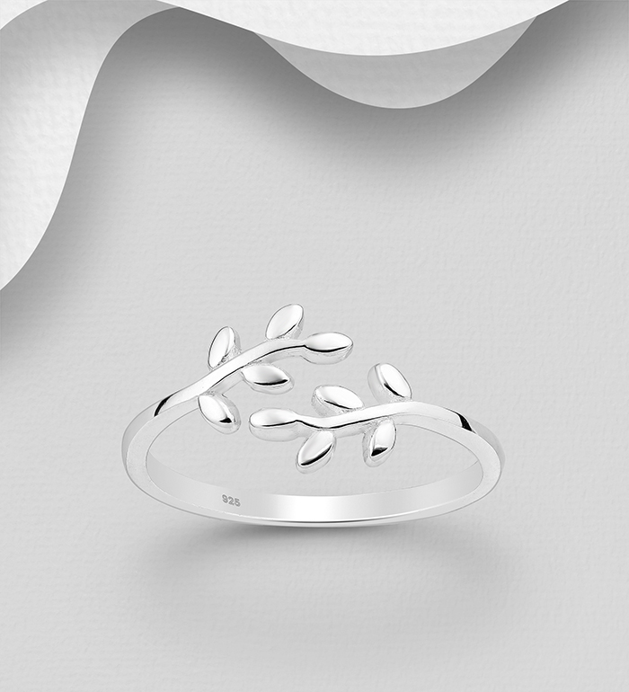 Wholesale 925 Sterling Silver Adjustable Leaf Ring - SKU #706-32528