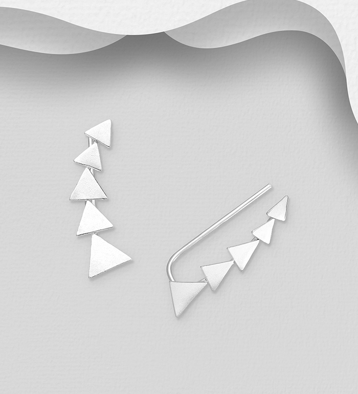 Wholesale 925 Sterling Silver Triangle Ear Pins - SKU #706-32568