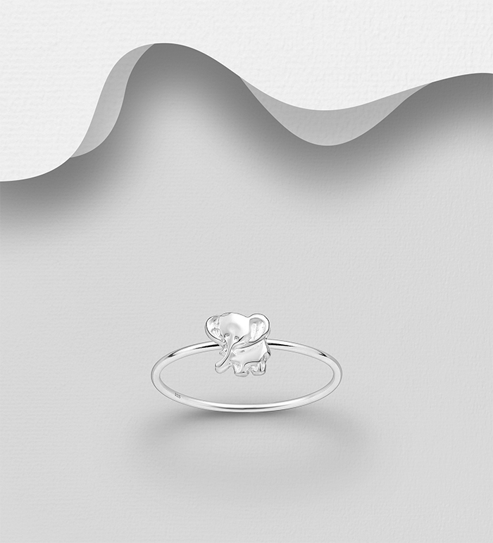 Wholesale 925 Sterling Silver Elephant Ring - SKU #706-32661