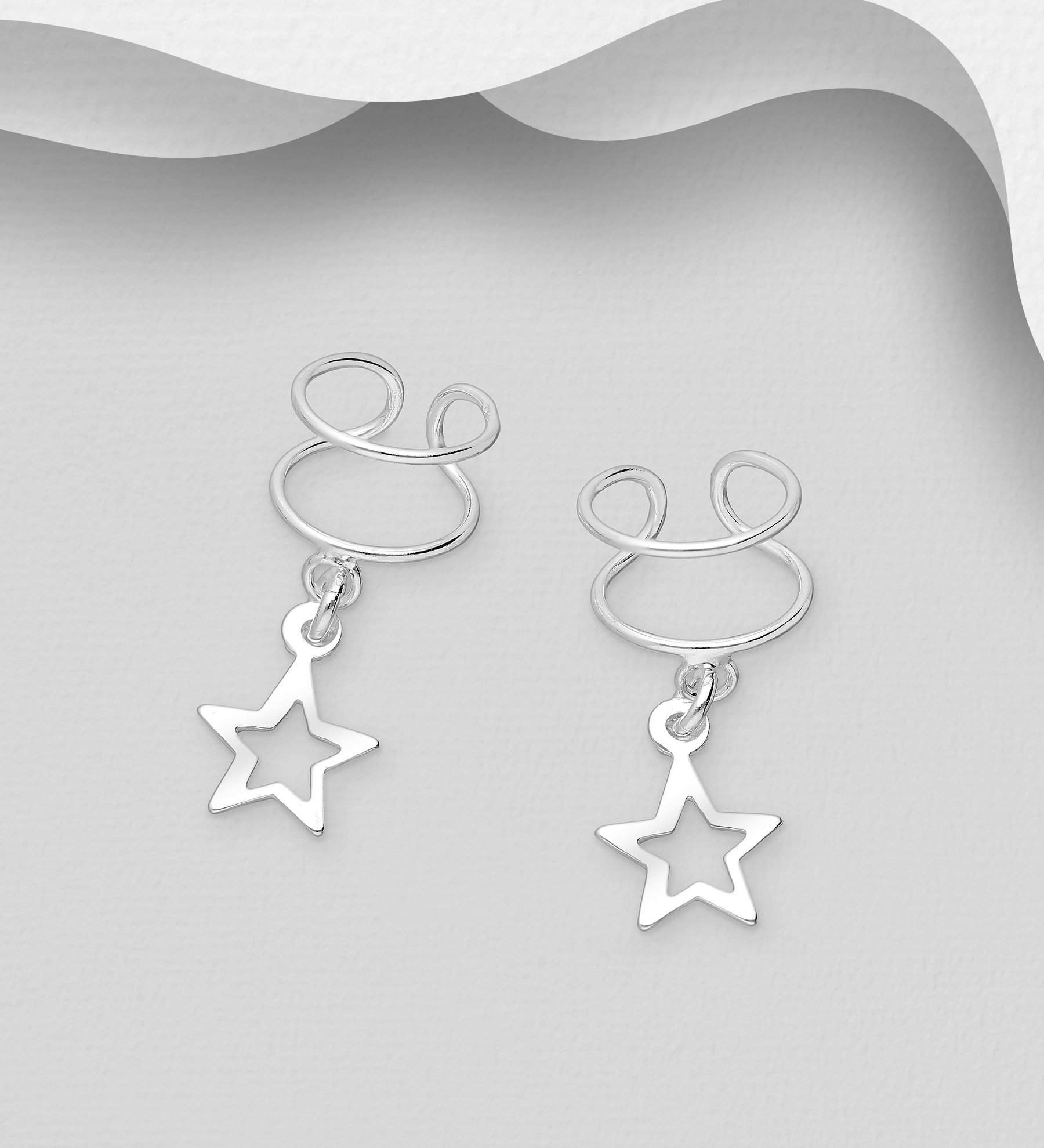 Wholesale 925 Sterling Silver Star Ear Cuffs - SKU #706-32697
