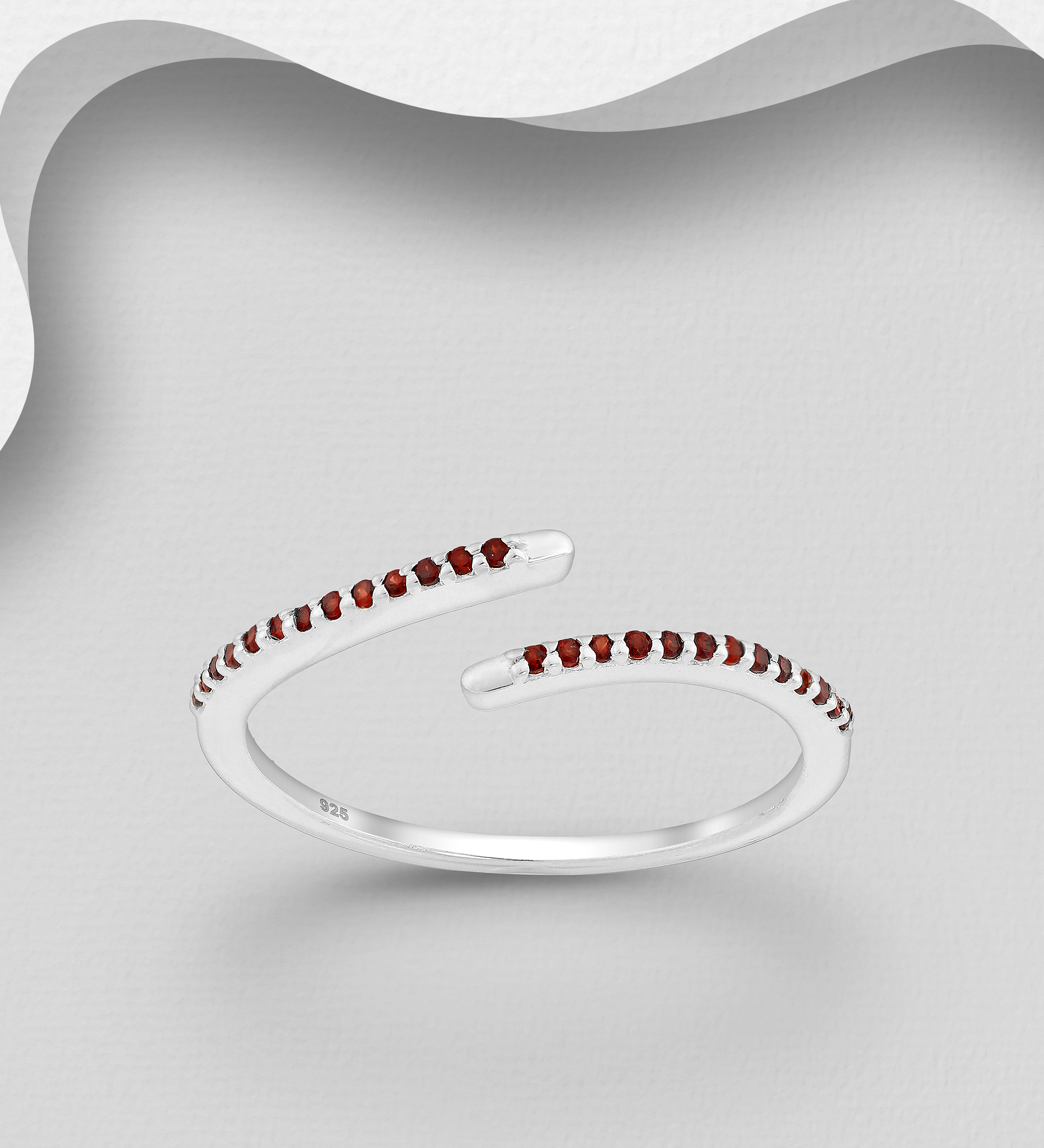 La Preciada - Wholesale 925 Sterling Silver Adjustable Ring, Decorated with Various Gemstones - SKU #1063-2477B