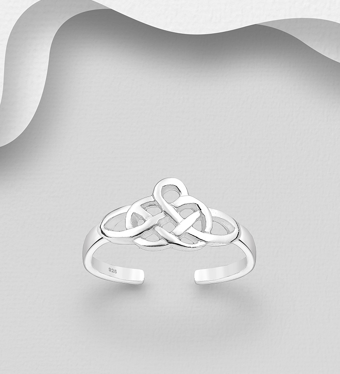 Wholesale 925 Sterling Silver Adjustable Celtic Toe Ring - SKU #792-1076