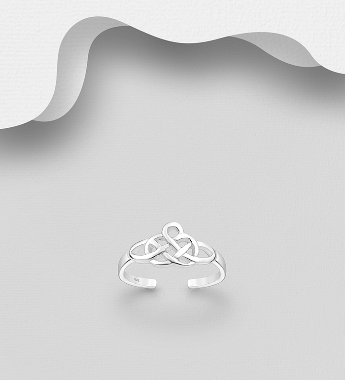 Wholesale 925 Sterling Silver Adjustable Celtic Toe Ring - SKU #792-1076