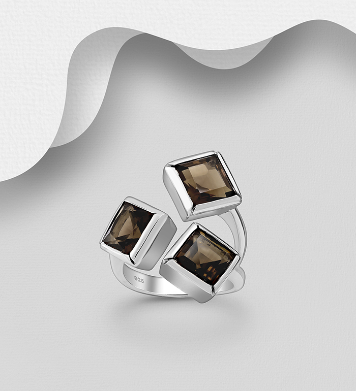 La Preciada - Wholesale 925 Sterling Silver Adjustable Ring, Decorated with Various Gemstones - SKU #1181-4104