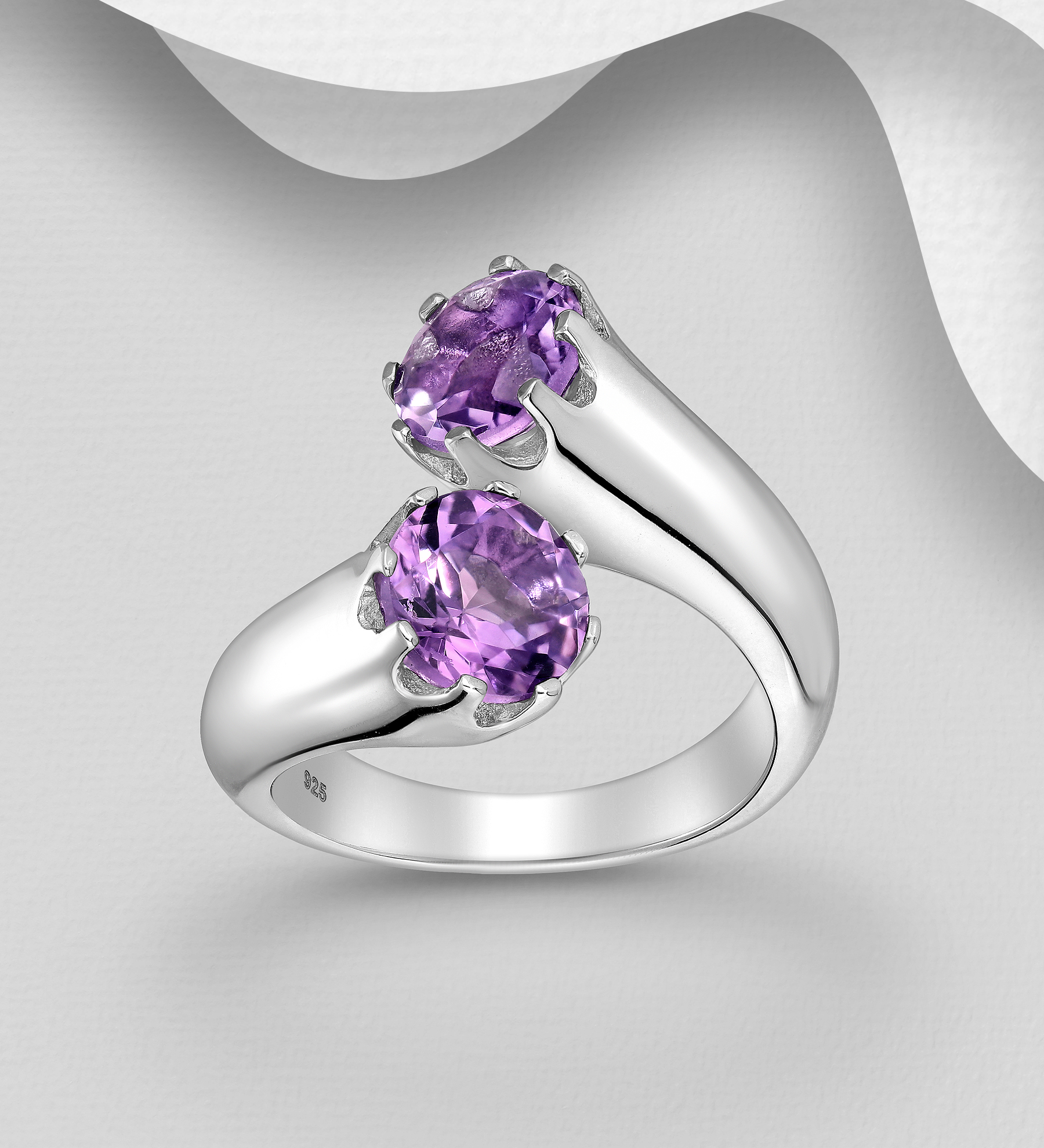 La Preciada - Wholesale 925 Sterling Silver Adjustable Ring, Decorated with Various Gemstones - SKU #1181-4113