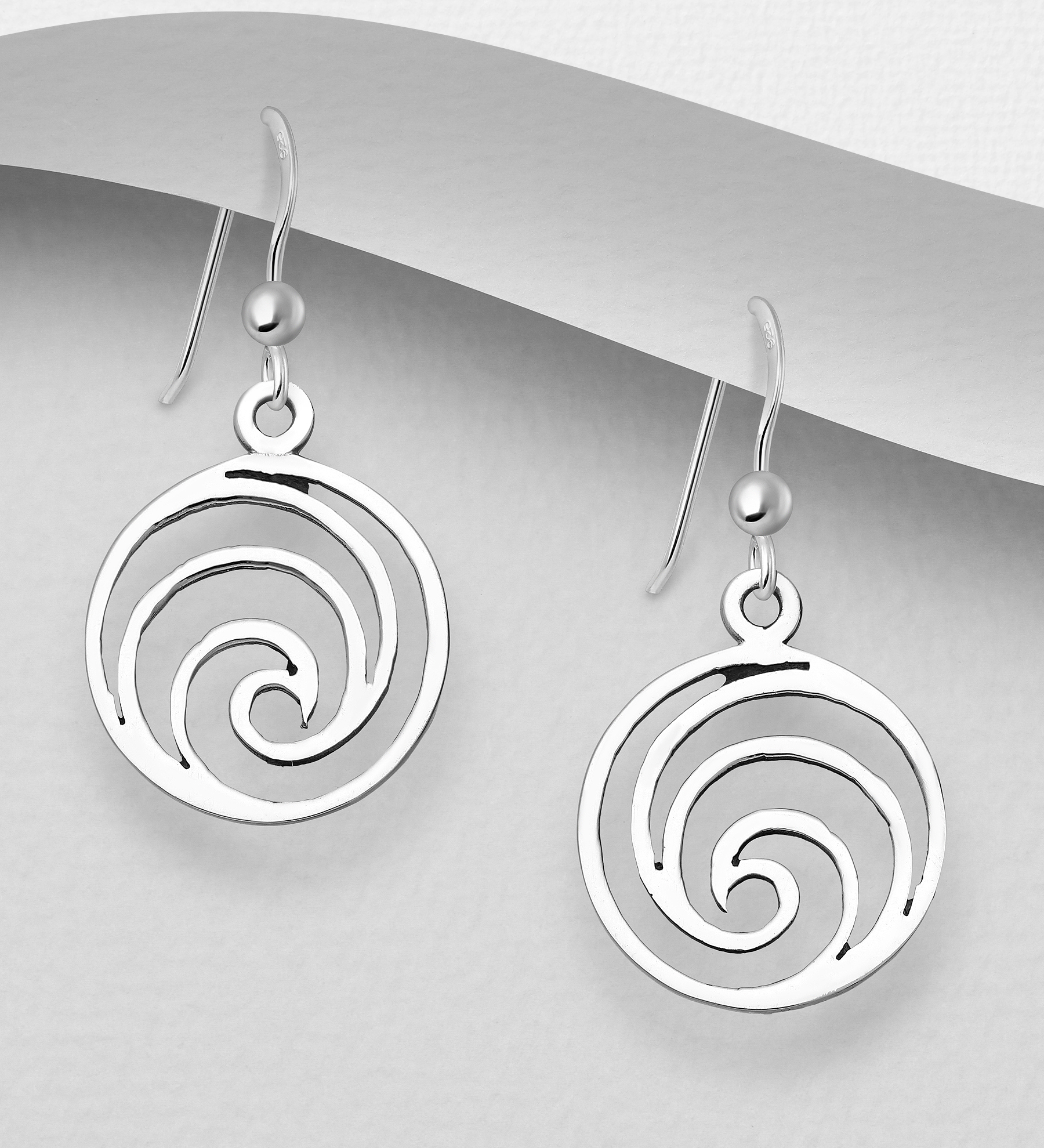 Wholesale 925 Sterling Silver Wave Hook Earrings - SKU #706-33076