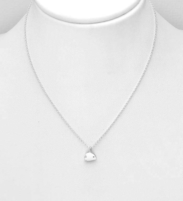 Wholesale Tiny Fish Necklace, 925 Sterling Silver - SKU #1063-3087