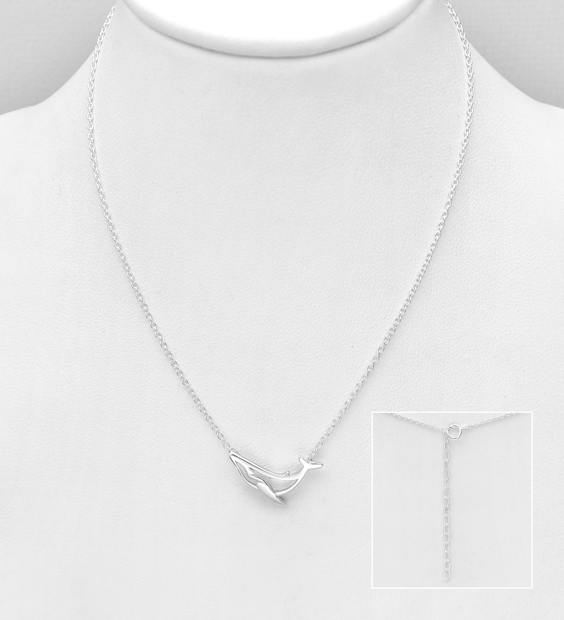 Wholesale 925 Sterling Silver Orca Whale Necklace - SKU #1063-3118