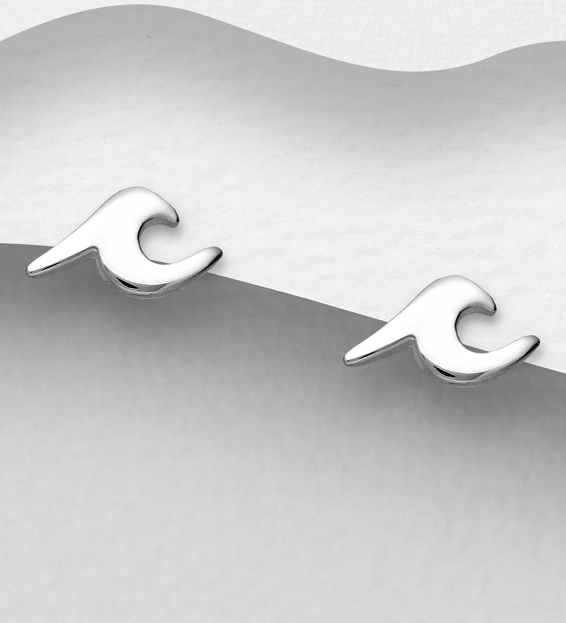 Wholesale 925 Sterling Silver Wave Push-Back Earrings - SKU #706-33230