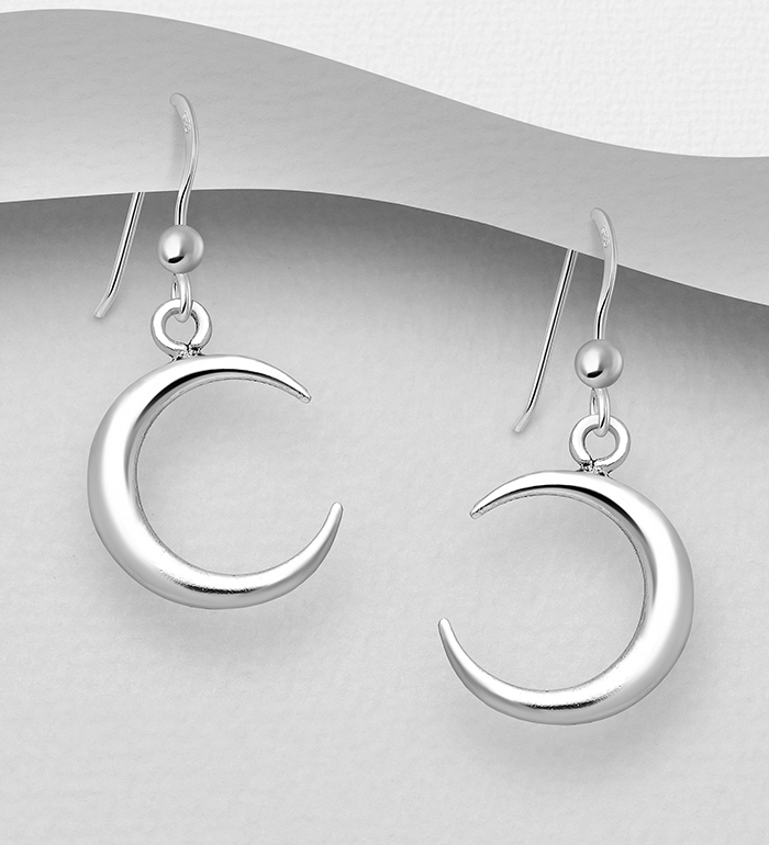 Wholesale 925 Sterling Silver Moon Hook Earrings - SKU #706-33283