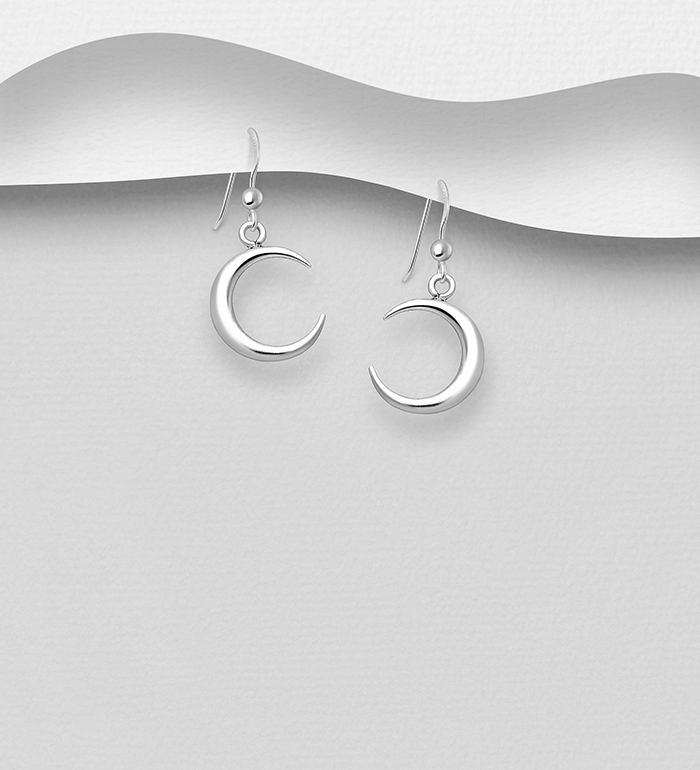 Wholesale 925 Sterling Silver Moon Hook Earrings - SKU #706-33283