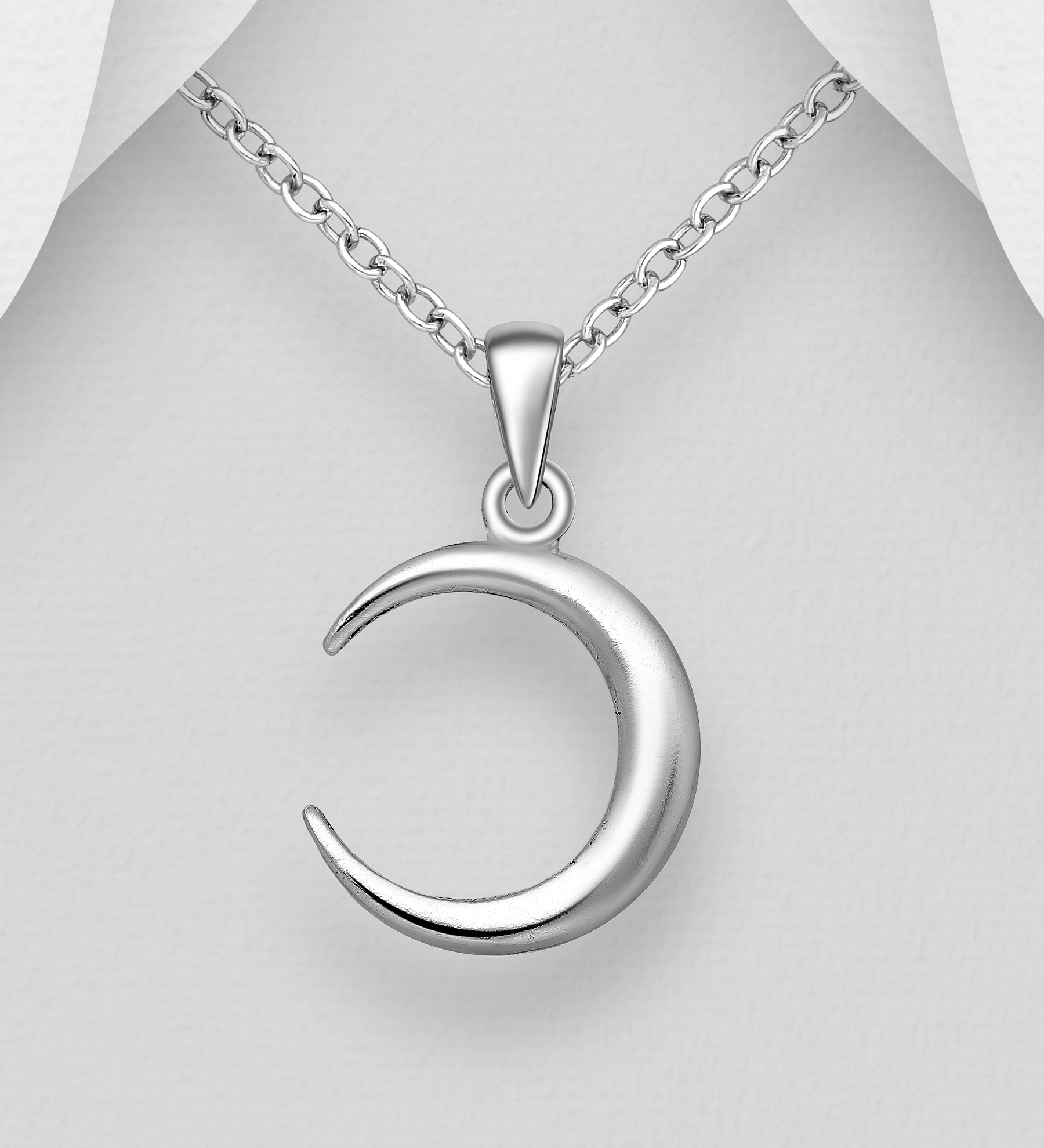 Wholesale 925 Sterling Silver Moon Pendant - SKU #706-33284