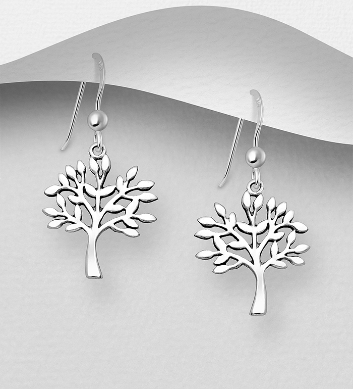 Wholesale 925 Sterling Silver Tree Of Life Hook Earrings - SKU #706-33379