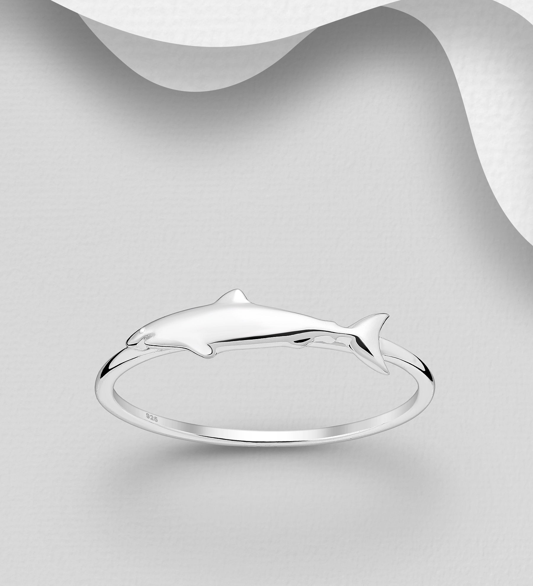 Wholesale 925 Sterling Silver Dolphin Ring - SKU #1063-3145