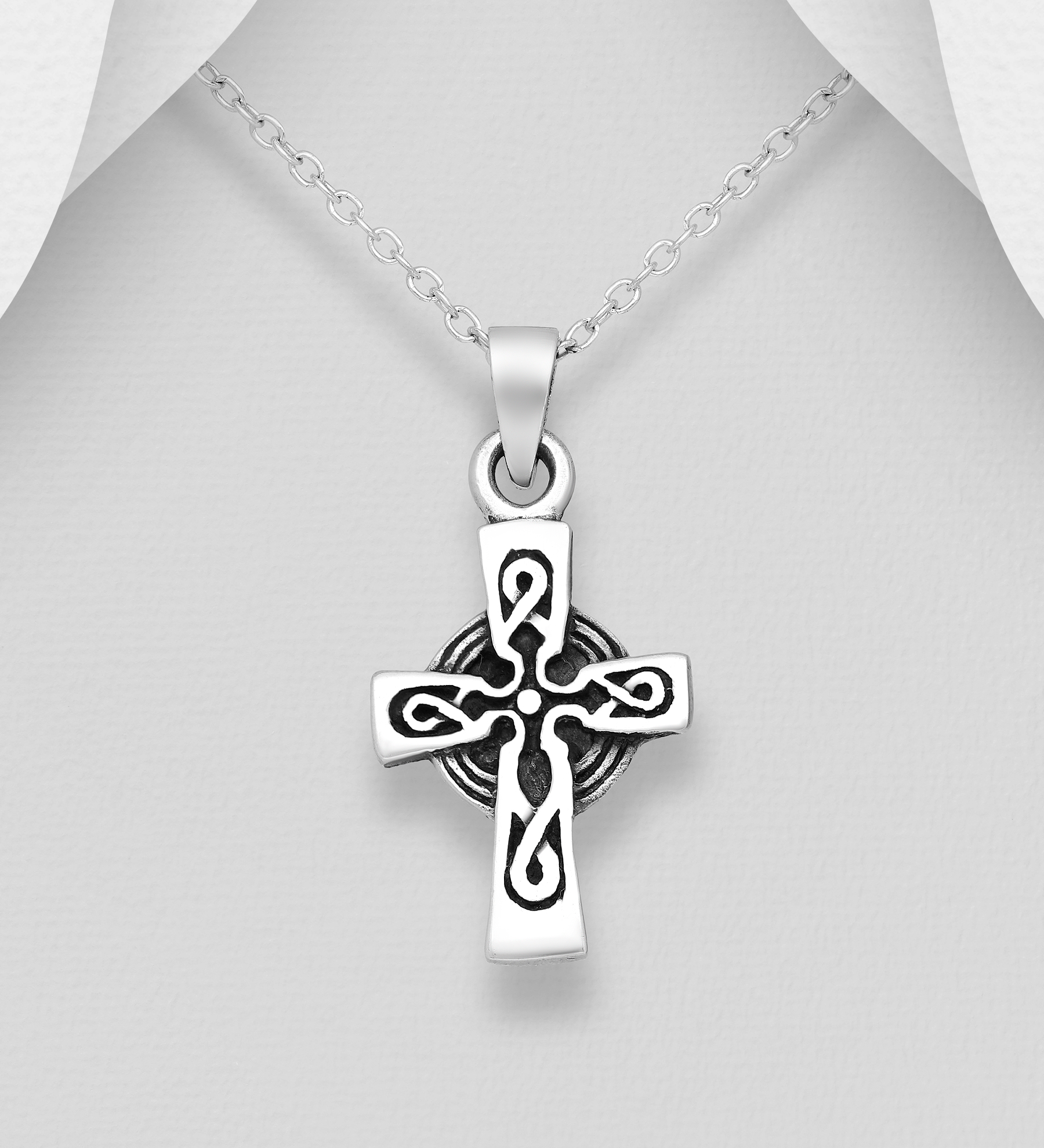 Wholesale 925 Sterling Silver Celtic and Cross Pendant - SKU #767-52