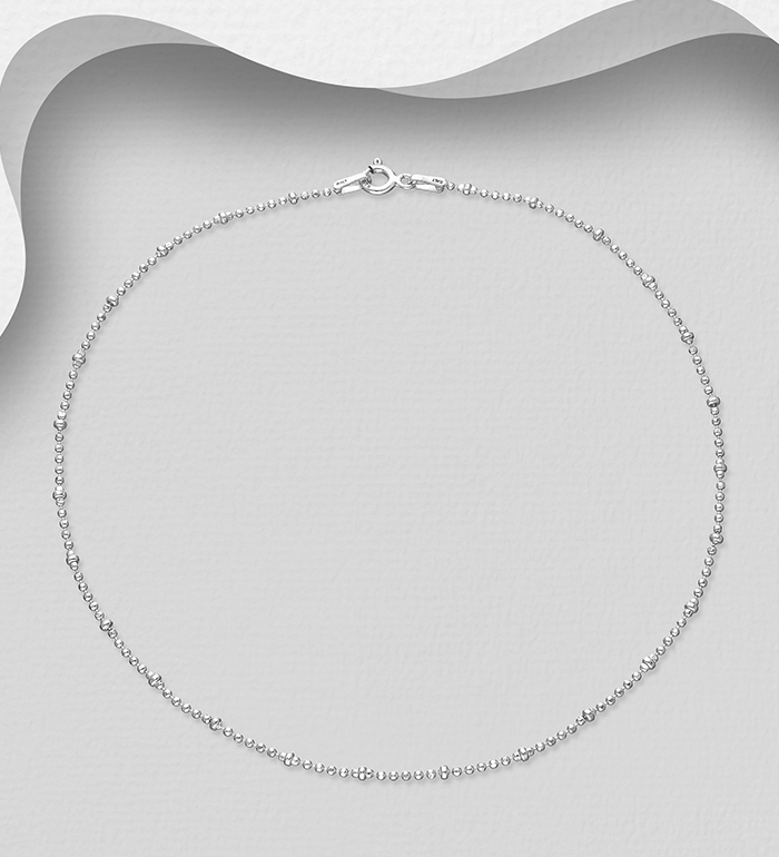 Italian Delight - Wholesale 925 Sterling Silver Anklet, 1.8 mm Wide, Made in Italy. - SKU #1562-423A
