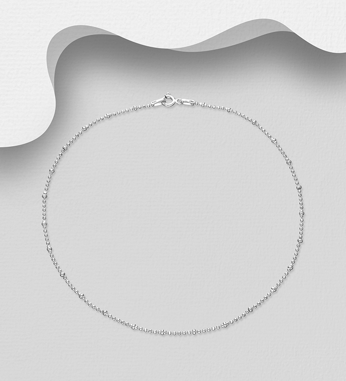 Italian Delight - Wholesale 925 Sterling Silver Anklet, 1.8 mm Wide, Made in Italy. - SKU #1562-423A