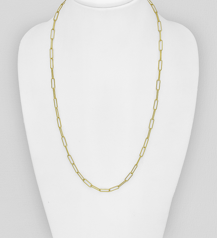 Italian Delight - Wholesale 925 Sterling Silver Links Necklace, Plated with 0.25 Micron 18K Yellow Gold, 2.8 mm Wide, Made in Italy - SKU #1535-1296
