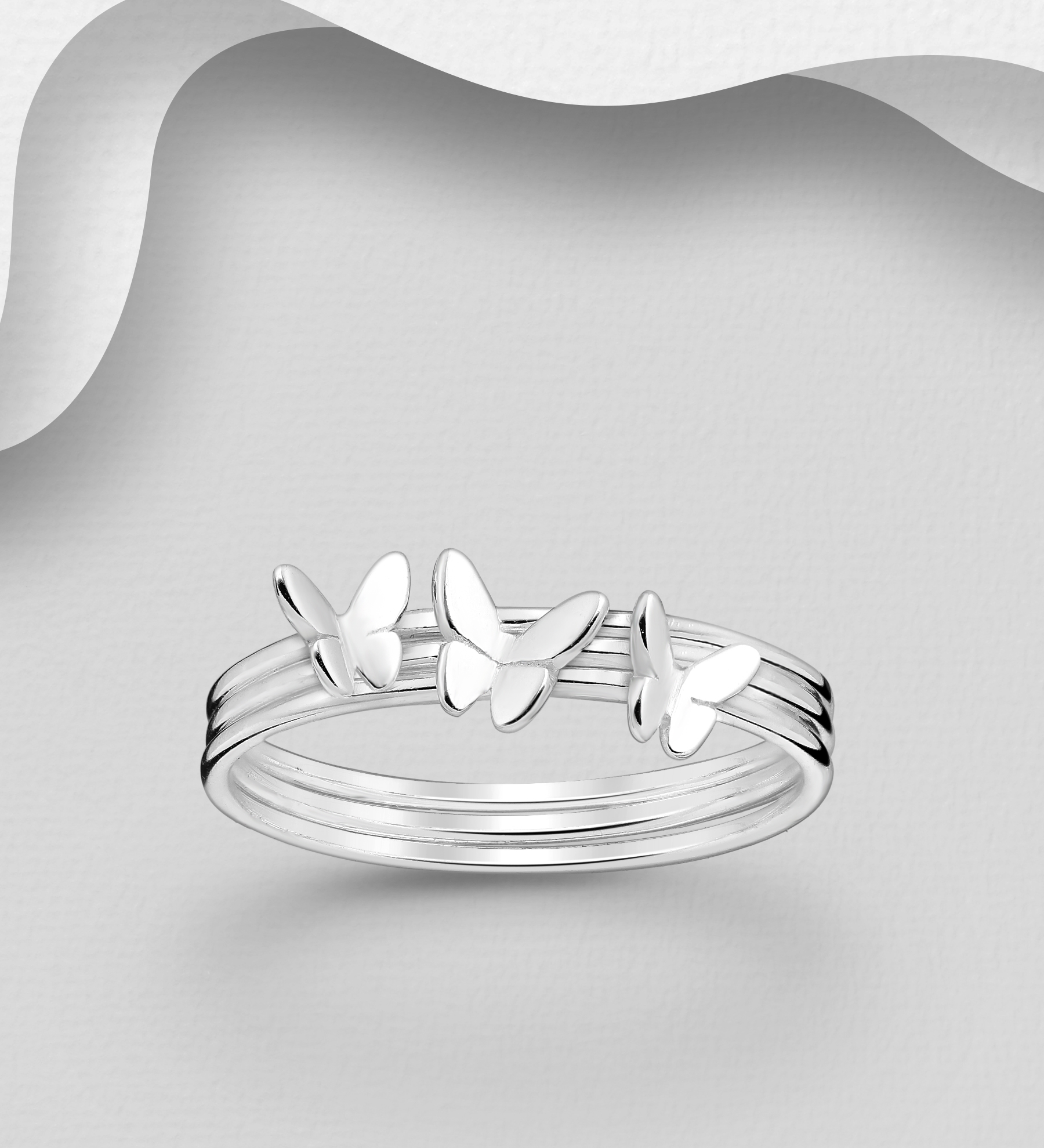 Wholesale 925 Sterling Silver Butterfly Ring - SKU #1063-3242