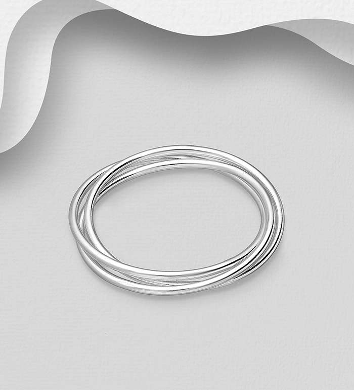 Wholesale 925 Sterling Silver Interlock Ring - SKU #706-33741