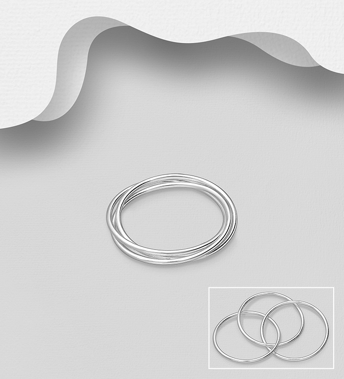 Wholesale 925 Sterling Silver Interlock Ring - SKU #706-33741