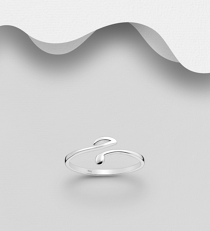 Wholesale 925 Sterling Silver Adjustable Music Notes Ring - SKU #1063-3303