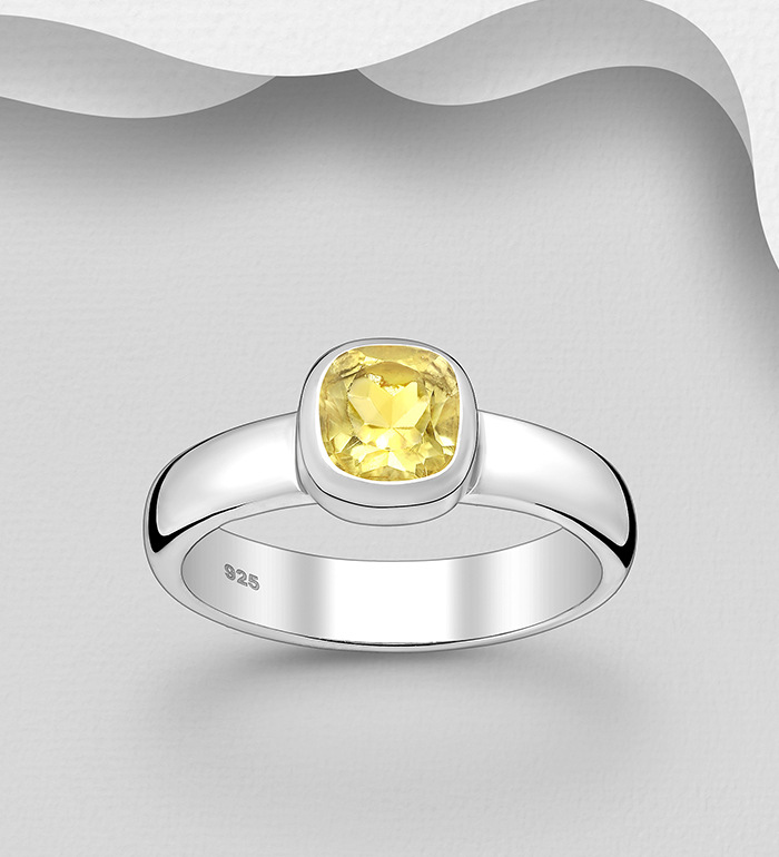 Wholesale 925 Sterling Silver Solitaire Ring, Decorated with Various Gemstones - SKU #883-7857