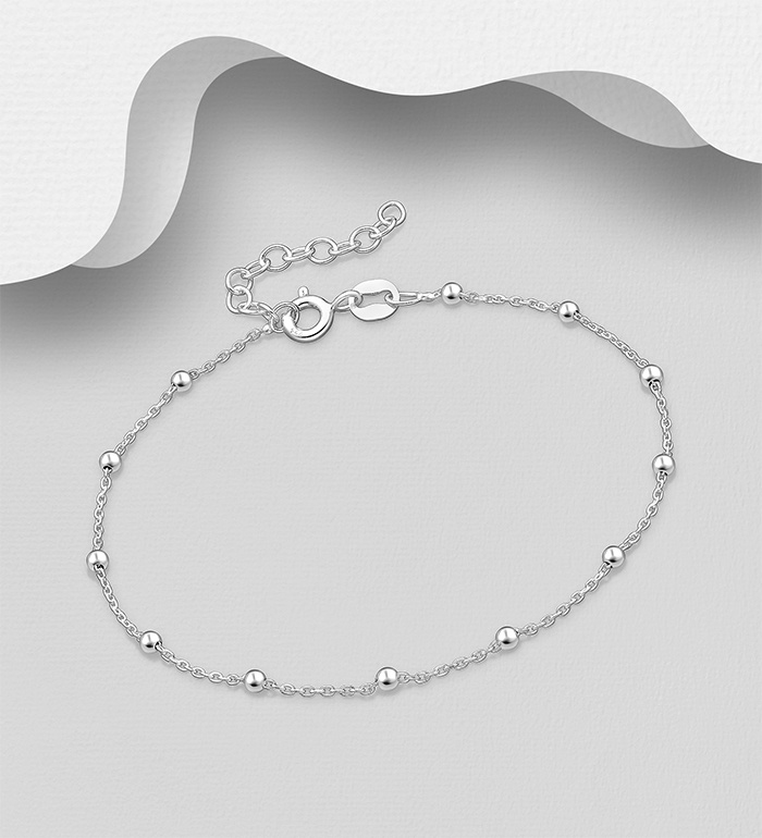 Italian Delight - Wholesale 925 Sterling Silver Ball Bracelet, 2 mm Wide, Made in Italy - SKU #706-30150B