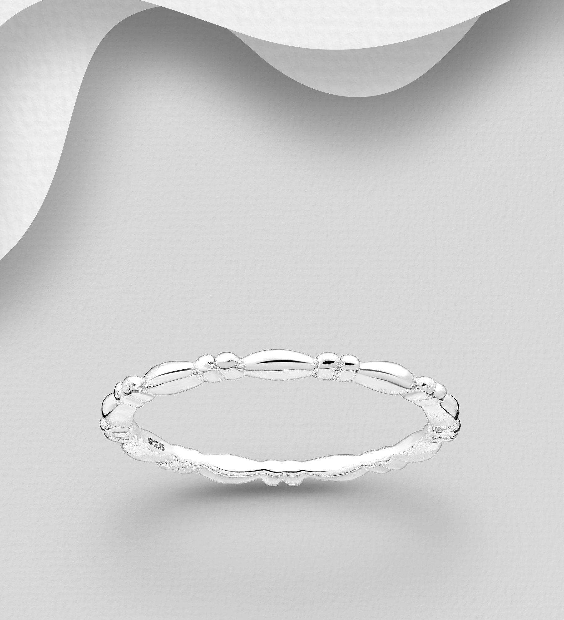 Wholesale 925 Sterling Silver Band Ring, 2 mm Wide. - SKU #1063-3396