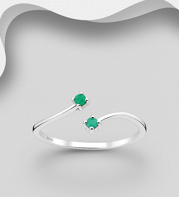 La Preciada - Wholesale 925 Sterling Silver Adjustable Ring, Decorated with Various Gemstones - SKU #1063-3440
