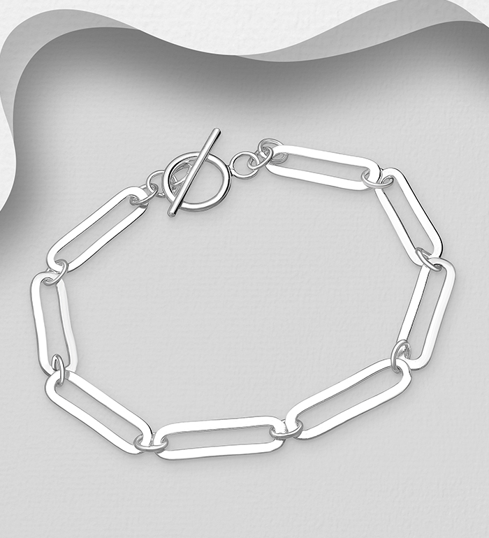 Wholesale 925 Sterling Silver Toggle Clasp Bracelet - SKU #706-34314