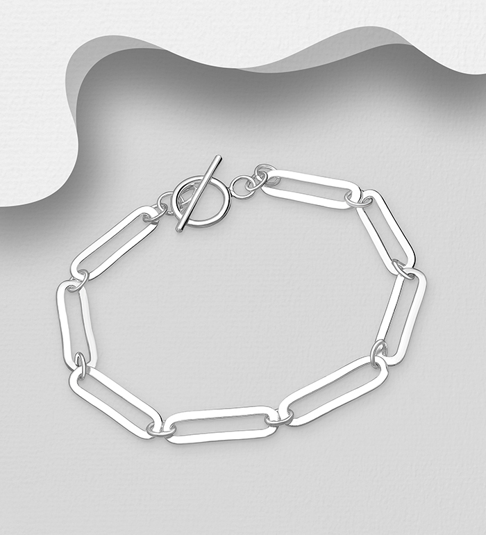 Wholesale 925 Sterling Silver Toggle Clasp Bracelet - SKU #706-34314