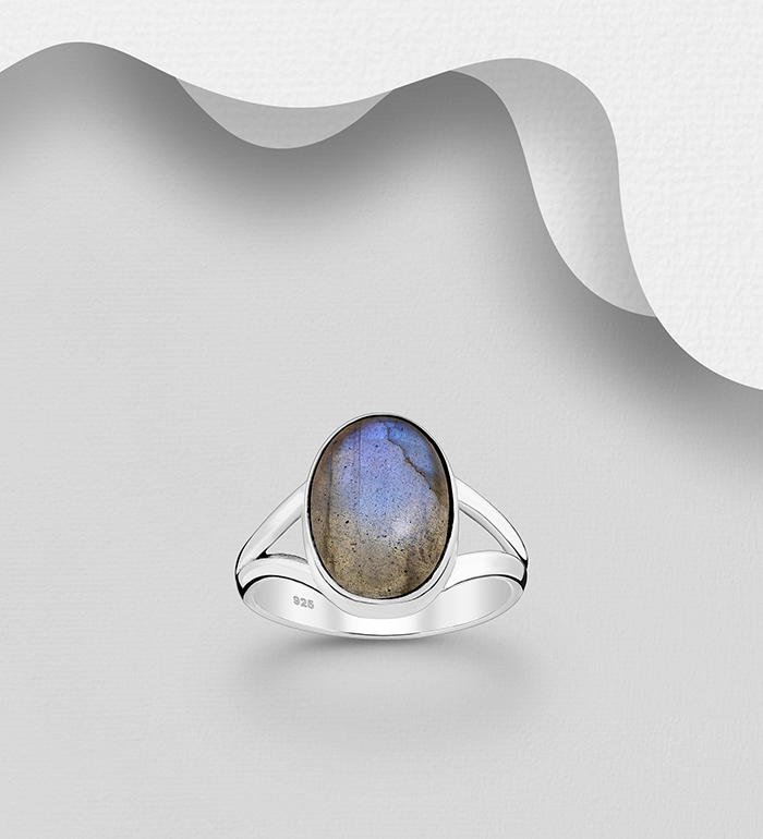Wholesale 925 Sterling Silver Solitaire Ring, Decorated with Various Gemstones - SKU #781-6887