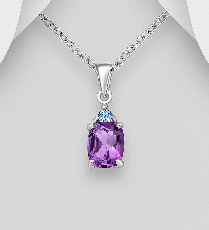 La Preciada - Wholesale 925 Sterling Silver Pendant, Decorated with Various Gemstones - SKU #1181-4405