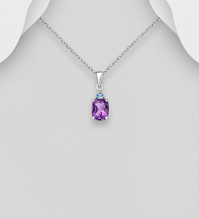 La Preciada - Wholesale 925 Sterling Silver Pendant, Decorated with Various Gemstones - SKU #1181-4405