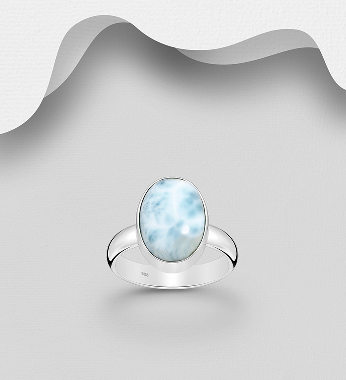 Wholesale 925 Sterling Silver Oval Ring, Decorated with Various Gemstones - SKU #781-6893