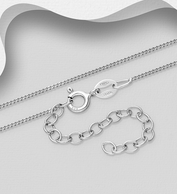 Italian Delight - Wholesale 925 Sterling Silver Curb Chain, 1 mm Wide, Made in Italy. - SKU #706-35226