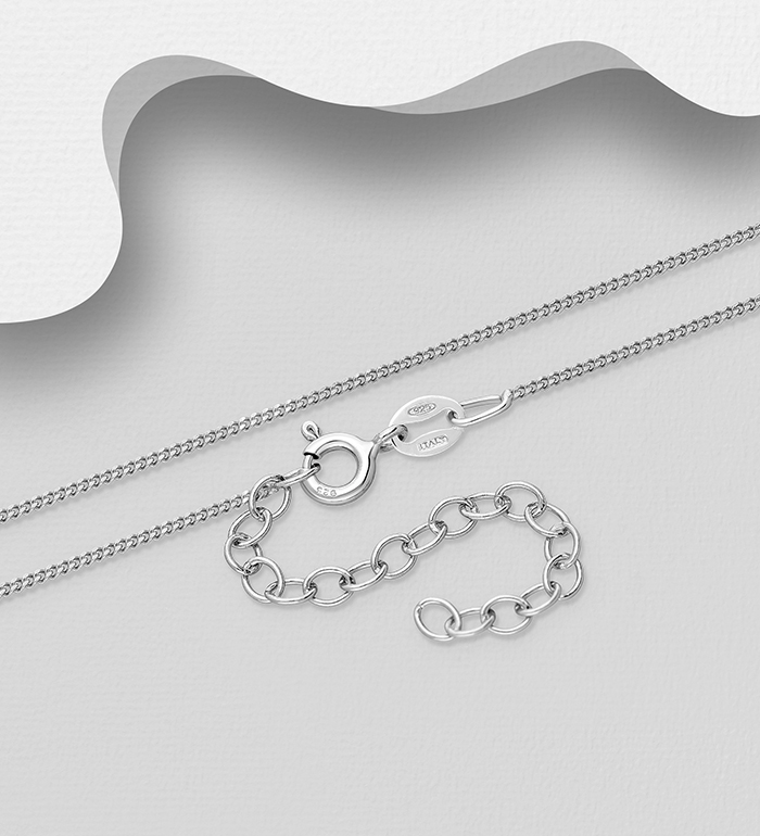 Italian Delight - Wholesale 925 Sterling Silver Curb Chain, 1 mm Wide, Made in Italy. - SKU #706-35226