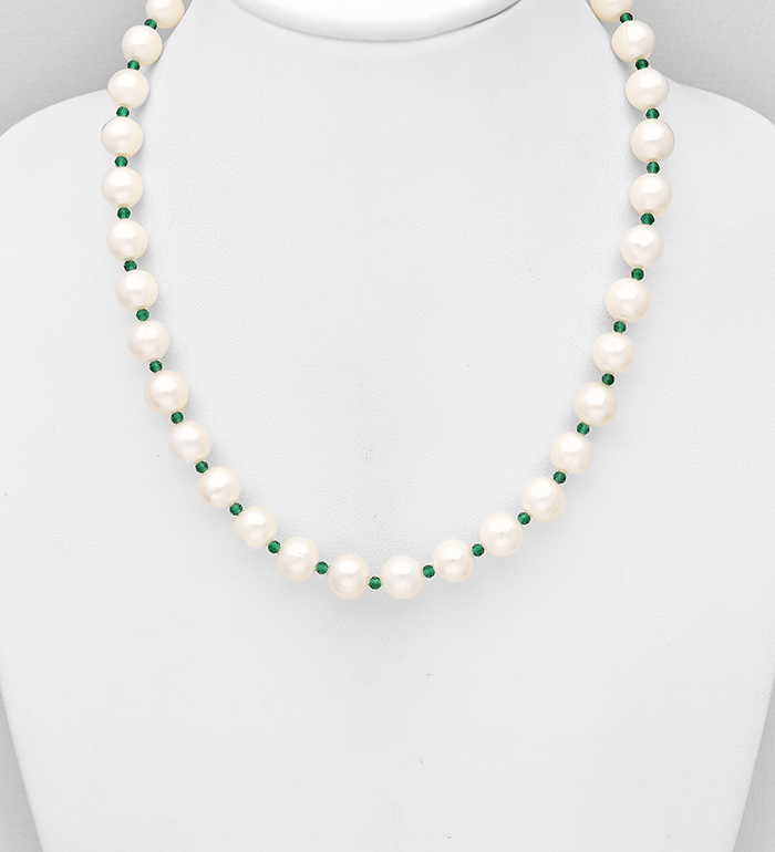 Wholesale Necklace, Beaded with Freshwater Pearls and Gemstone Beads - SKU #727-4430