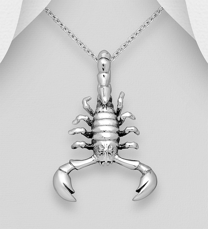 Wholesale 925 Sterling Silver Oxidized Scorpion Pendant - SKU #1563-1044