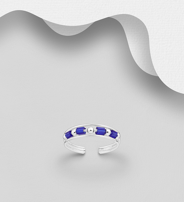 Wholesale 925 Sterling Silver Adjustable Ball Toe Ring, Beaded with Seed Beads - SKU #792-1169