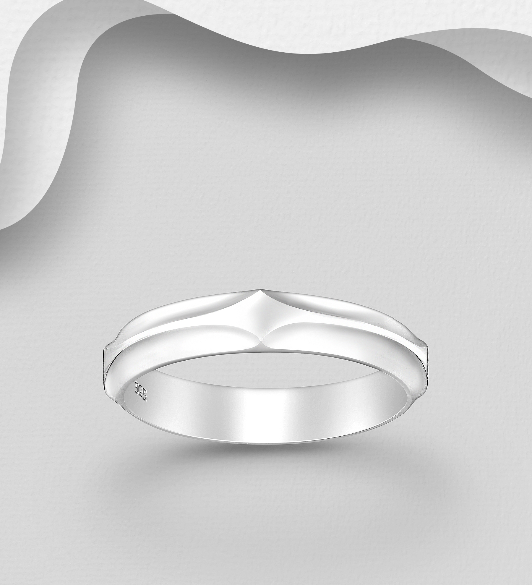 Wholesale 925 Sterling Silver Band Ring, 4 mm Wide - SKU #1063-4014